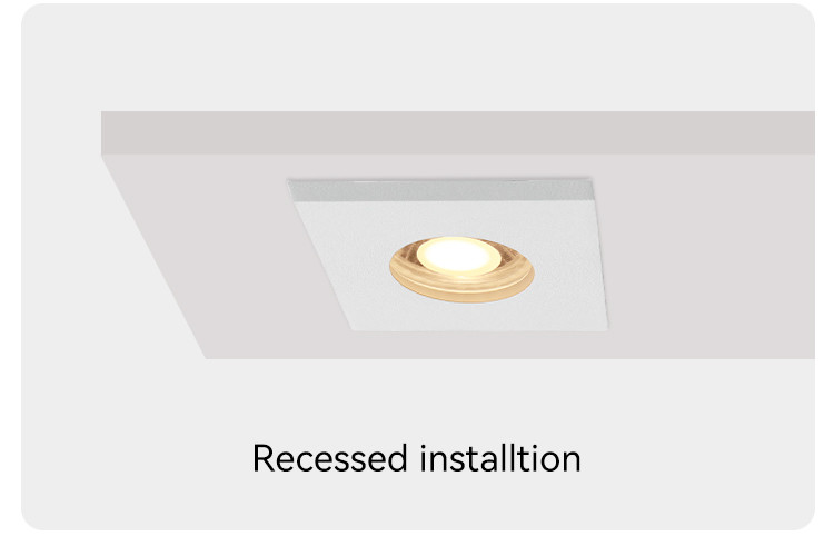 Recessed Spotlight Frame Aluminum Square Design MR16 GU10 60mm Cut-out IP65 Rated