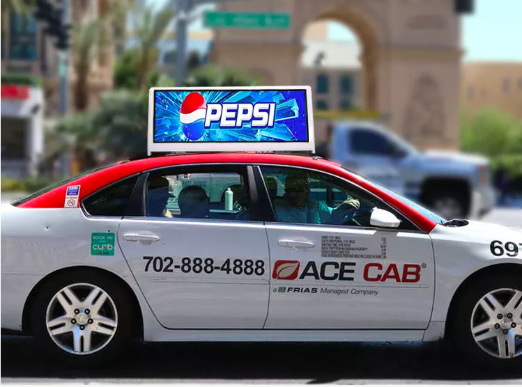 Aluminum LED Car Display , 5000-6000cd Brightness Taxi Top Led sign