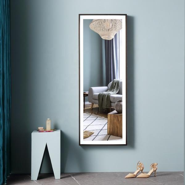 Wooden Frame Led Full Length Mirror Color Temperature Adjustable Led Full Body