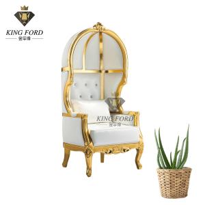 Quality Luxury Royal King Chair Sofa Solid Wood Frame PU Surface One Seat wholesale