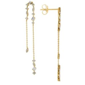 Quality 2024 Brazilian Gold Plating Drop Chain Earrings Women 925 Sterling Silver Earrings wholesale