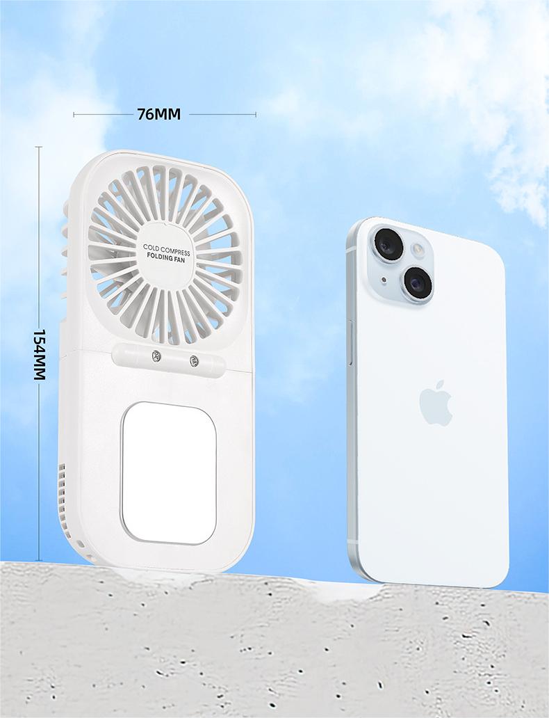 2000mAh USB Rechargeable Handheld Fan for Portable Air Cooling and Neck Wearable Design