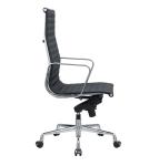 Chromed Aluminum Herman Miller Management Chair , Beautiful Ribbed Leather