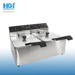 Quality 6L Snack Flat Countertop Electric Deep Fryer Commercial With 2 Frying Pan wholesale