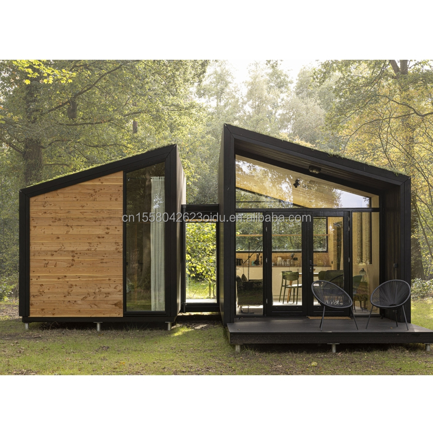Galvanized Steel Square Tube Structure 20ft Prefabricated Wooden House for Hotel and Independent Garden