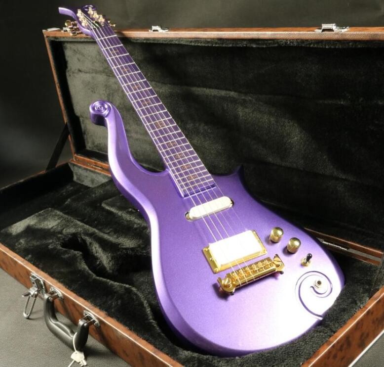 Quality sh covered pickup purple prince set in neck painted fretbard prince Electric guitar Guitar