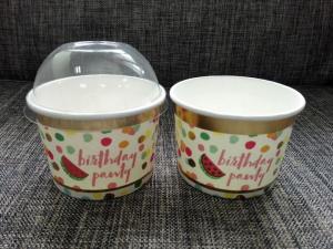 Quality 5oz Disposable Paper Ice Cream Cups Food Grade Paper Gelato Cups Flexo Print wholesale