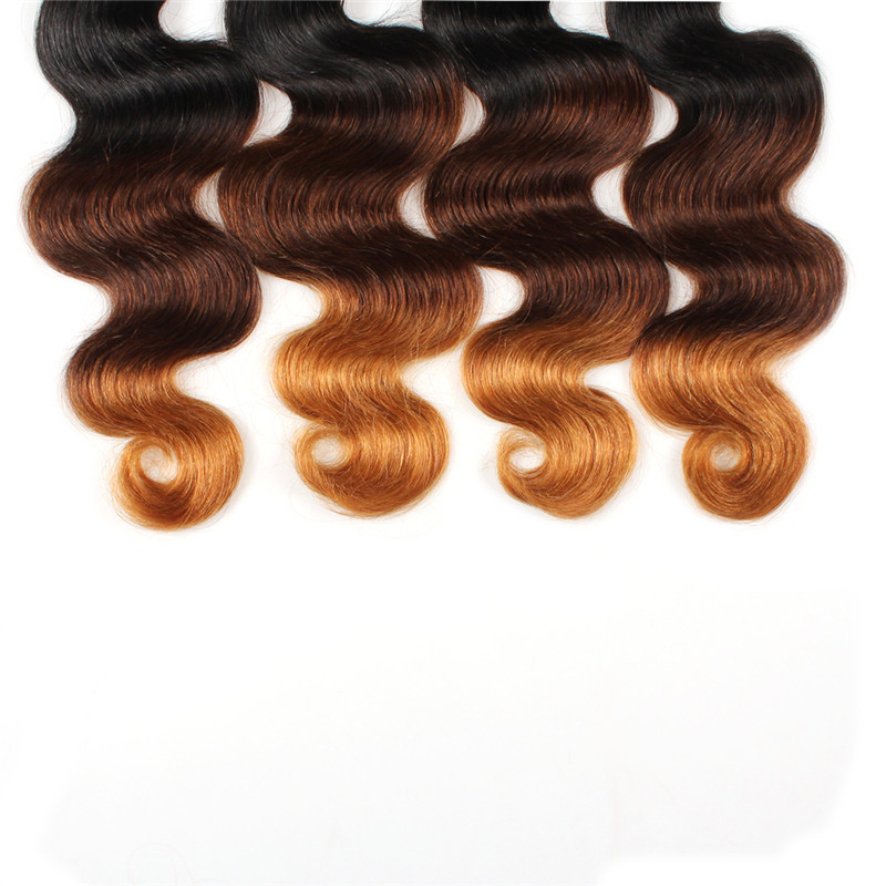 Factory Price Ombre 3 Color New Arrival 8"-30" Fashion Hot Sale Hair Weft