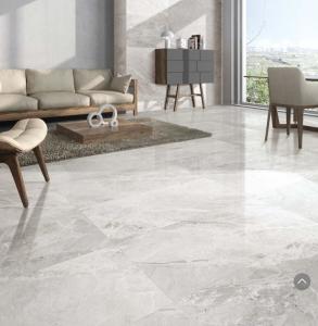 Quality Breccia Stone Bathroom 24x48 Size Porcelain Tile Marble Look Matt Finish Light Grey Color wholesale