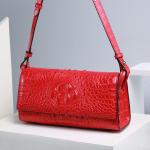 Genuine Crocodile Skin Lady Small Flap Purse Authentic Alligator Leather Women