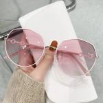 Female Round Metal Sunglasses Anti UV Lightweight Durable Longevity