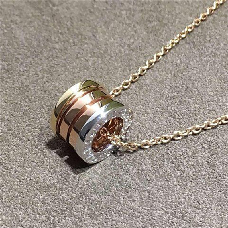 Luxury jewelry Factory B 3 color spring Necklace 18k gold white gold yellow gold rose gold necklace