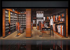 Quality Custom Materials Wall Mounted Clothes Rail , Sport Clothing Racks For Stores wholesale