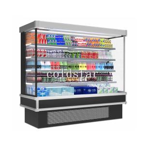 Quality Supermarket Showcase Refrigerators Large Beverage Coolers Fruits Open Front Display Fridge wholesale
