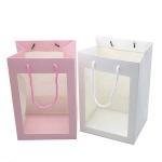 Drawstring Luxury Gift Packaging Bags , Cardboard Paper Bag With Transparent