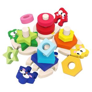 Quality Wooden Stacking Toys Sorting For Girls Boys Early Preschool Learning wholesale