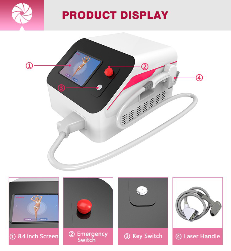 755 808 1064nm diode laser/diodenlaser 808nm handstuck/ Portable 808nm diode laser hair removal machine price for sale