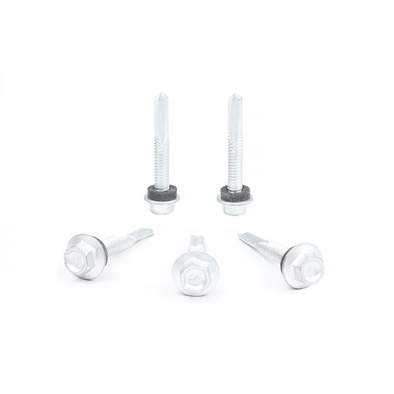 38mm Self-Drilling SUS410 Stainless Steel Hex Screw with Flange Head and EPDM Washer
