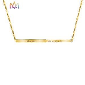 Quality Polished 316L Stainless Steel Womens Engraved Necklace wholesale