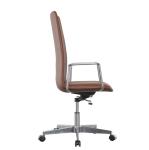 Polished Finish Classic Executive Chair Brown Leather Aluminium Armrest SGS