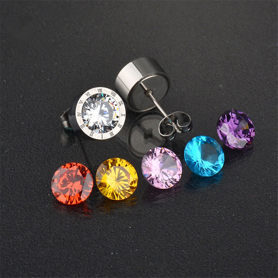 Korea style 10mm earring women new design fashion shiny crystal sud earrings