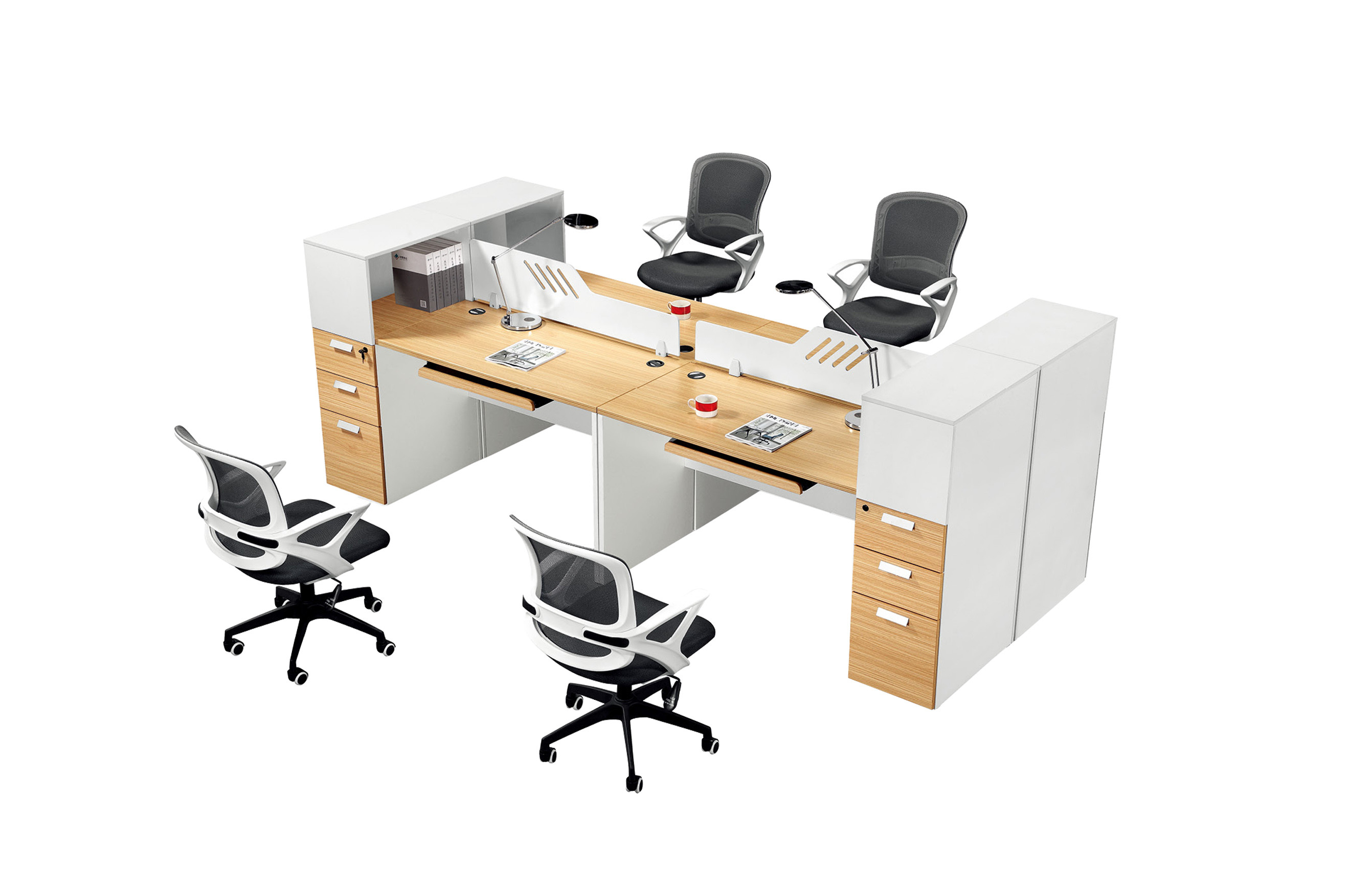 MFC Wooden Office Partition Workstation Knock - Down Structure SGS Compliant