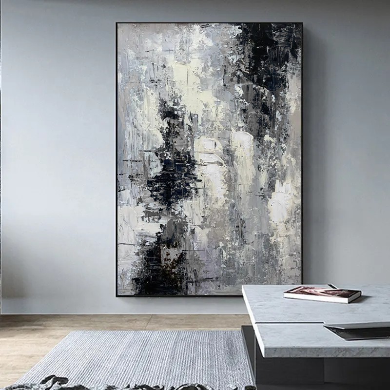 Handpainted Large Acrylic Wall Art Oil Painting on Abstract Art Artwork with Canvas Support Base and 6 Color Print Method