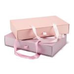 Foldable CMYK Pink Flat Pack Gift Boxes , W9 Strengthen Magnetic Closure Gift