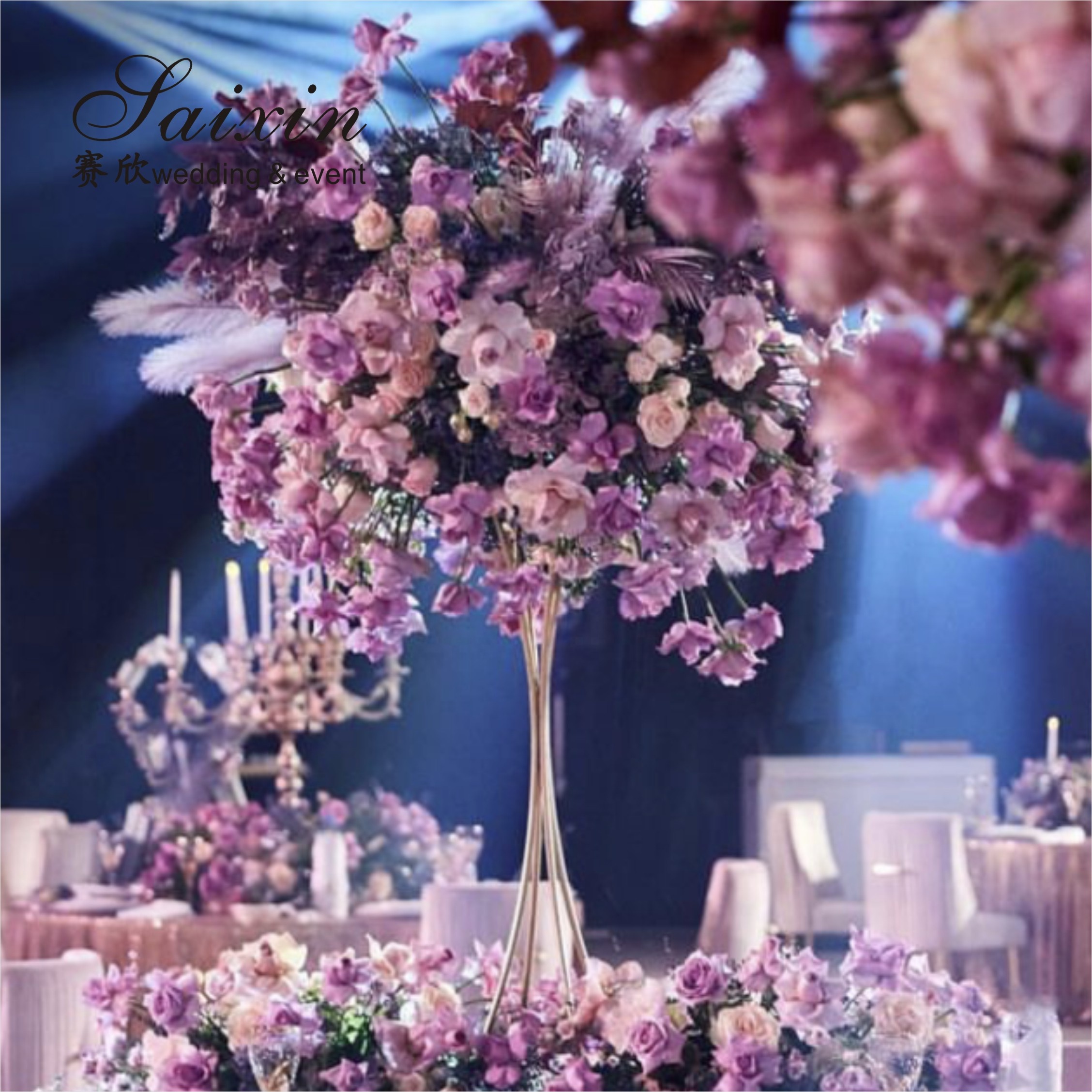 Accessories Decoration Vase For Wedding Table Decoration Clear Glass Flower Vase 77cm