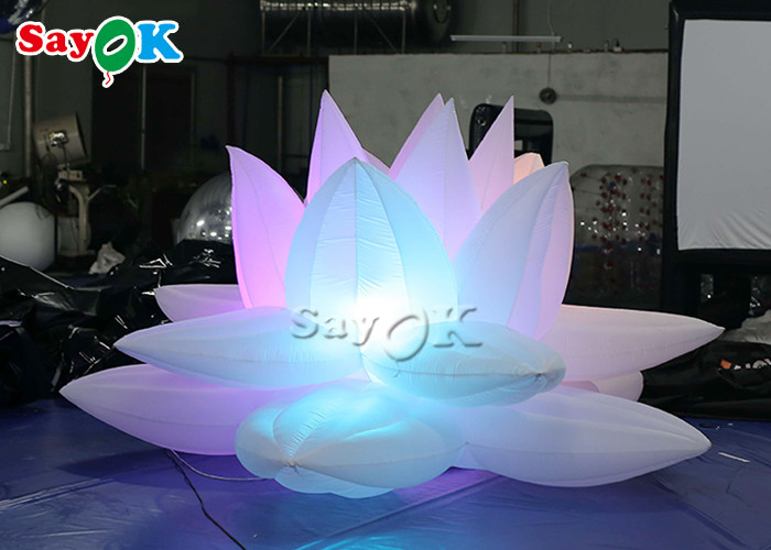 Party Decoration 3m Inflatable Lotus Flower Model With Led