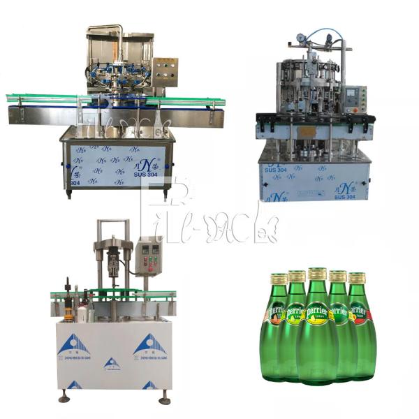 1500BPH Automatic Carbonated Drink Filling Machine 2L Glass Bottle Aluminum Cap