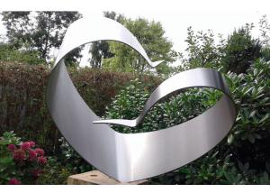 Quality Simple Design Stainless Steel Outdoor Sculpture , Brushed Modern Metal Outdoor Sculptures wholesale