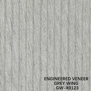 Quality ISO Decoration 3100mm Engineered Wood Veneer Unusual Wing Exotic Grain Grey Color wholesale