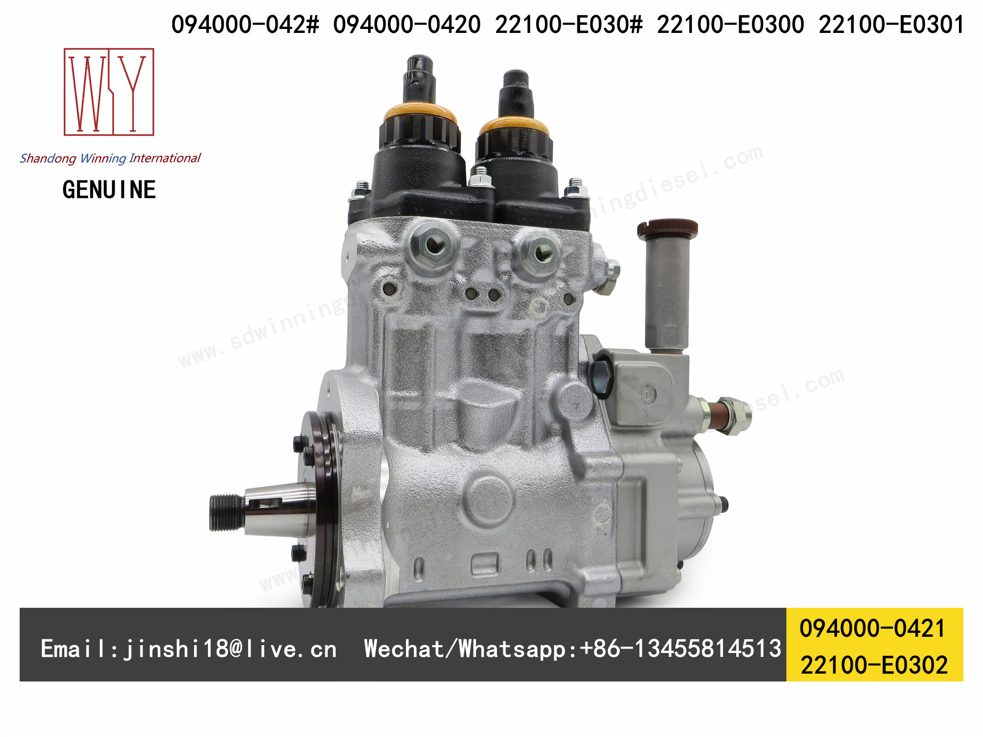 DENSO GENUINE AND NEW DIESEL FUEL PUMP 094000-0420, 094000-0421, 22100-E0300, 22100-E0302 FOR HINO 700 E13C 12.9D ENGINE