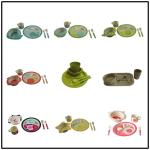 ECO BAMBOO FIBER KIDS DINNERWARE SET, BIO-DEGRADABLE TABLEWARE, OEM ACCEPTABLE
