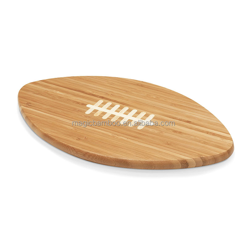 Natural Bamboo Football Cheese Cutting Board for Home Kitchen Rectangle Colour