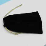 Fair Lovely Advertising Black Velvet Drawstring Bag For Sunglasses / Cell Phone