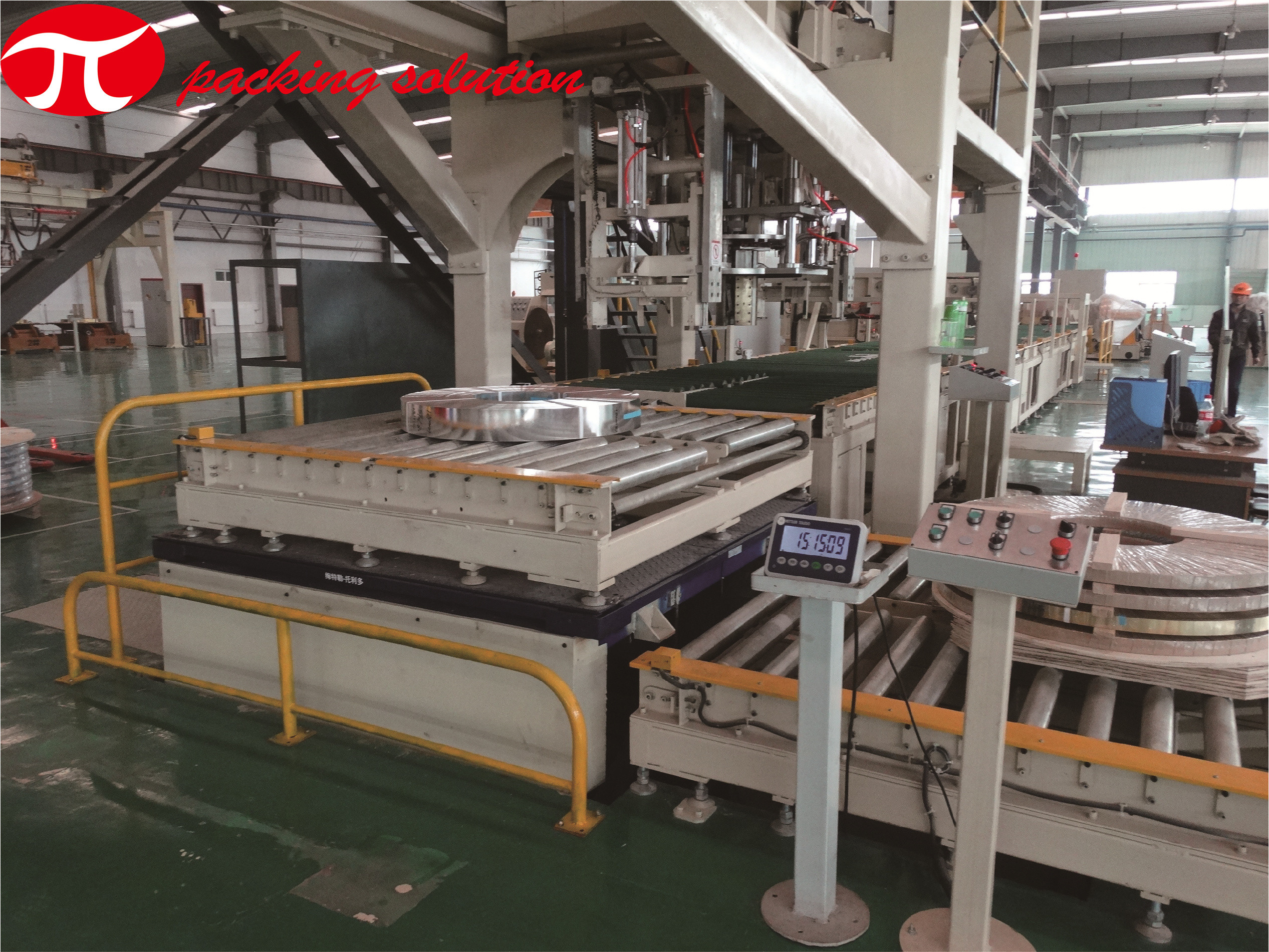 Horizontal Steel Coil Wrapping Line / Auto Packing Line 60-500mm Width With Stacking System
