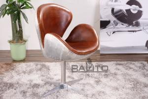 Quality antique aluminium leather chair,#2017 wholesale