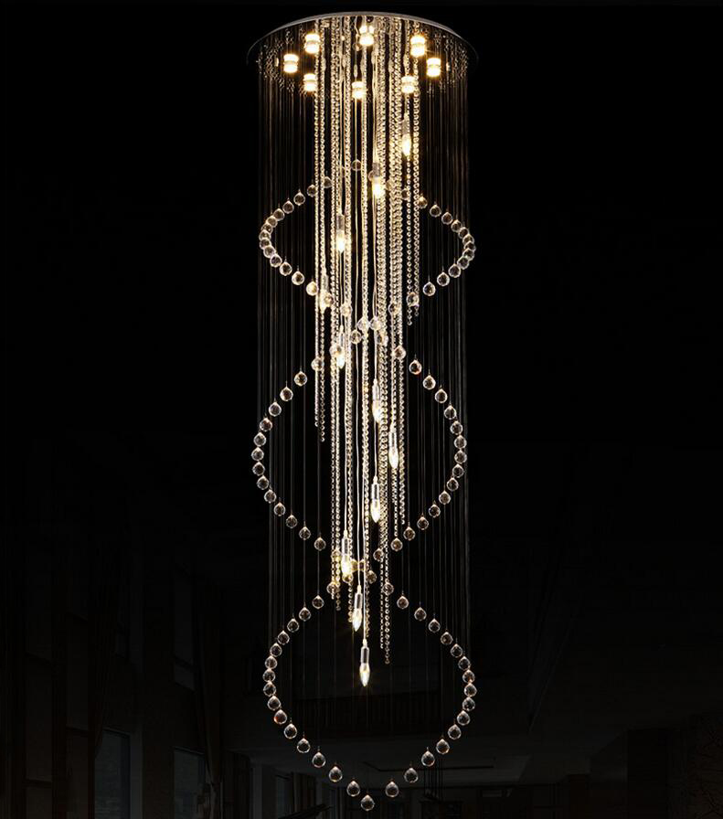 Manggic Large Size Spiral Long Spiral Modern Staircase Foyer Chandelier(WH-NC-22)