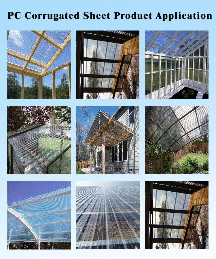 Skylight Corrugated Polycarbonate Sheet Clear Polycarbonate Roofing Sheets