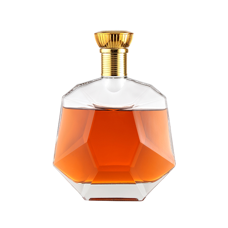 Whisky Vodka Brandy Hot Stamping Glass Bottle Customized 500ml 750ml Surface Handling