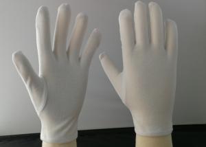 Quality 65% Polyester Material Cotton Knitted Gloves , Garden Work Gloves Hemming Cuff wholesale