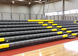 Quality Yellow Gray Bench 7 Rows 250mm Retractable Theater Seating wholesale