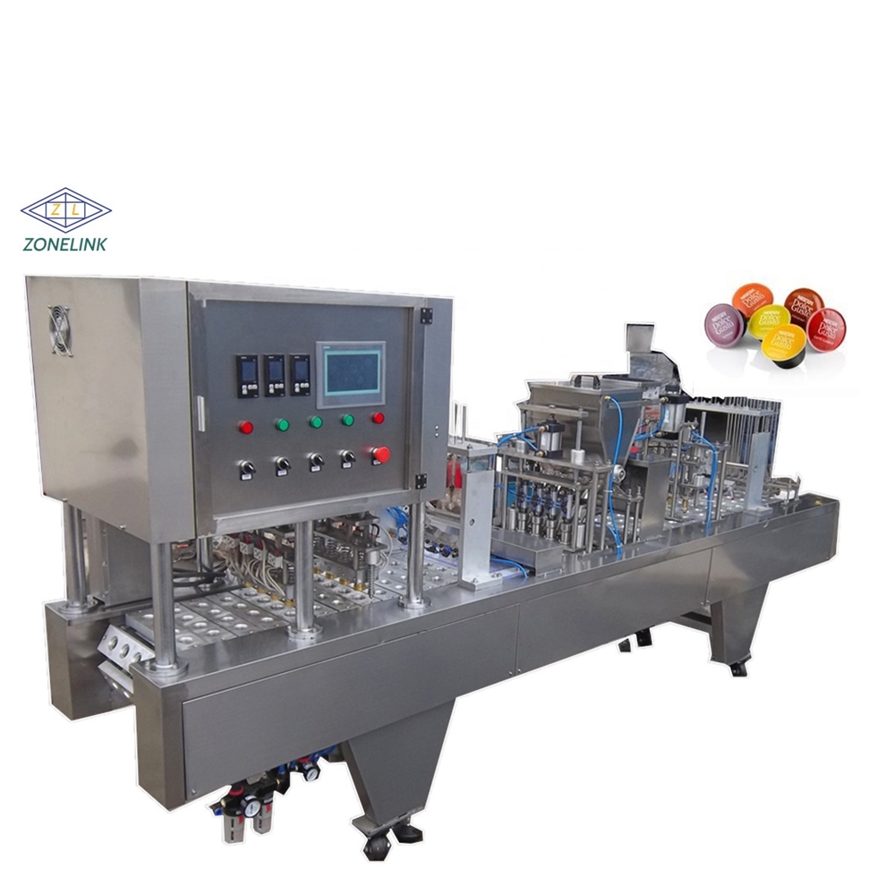 Linear Powder Cup Filling And Sealing Machine Automatic For Coffee Capsule