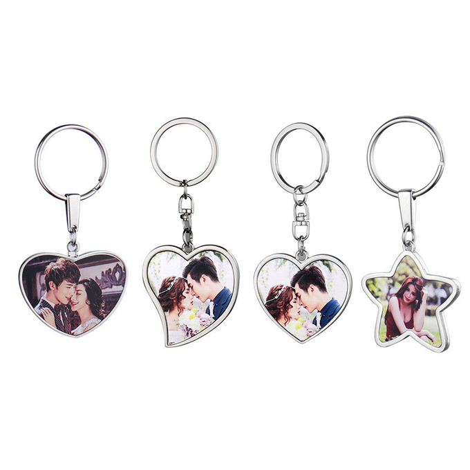 Heart And Star Shape Blank Sublimation Keyring Custom Pendant Key Ring