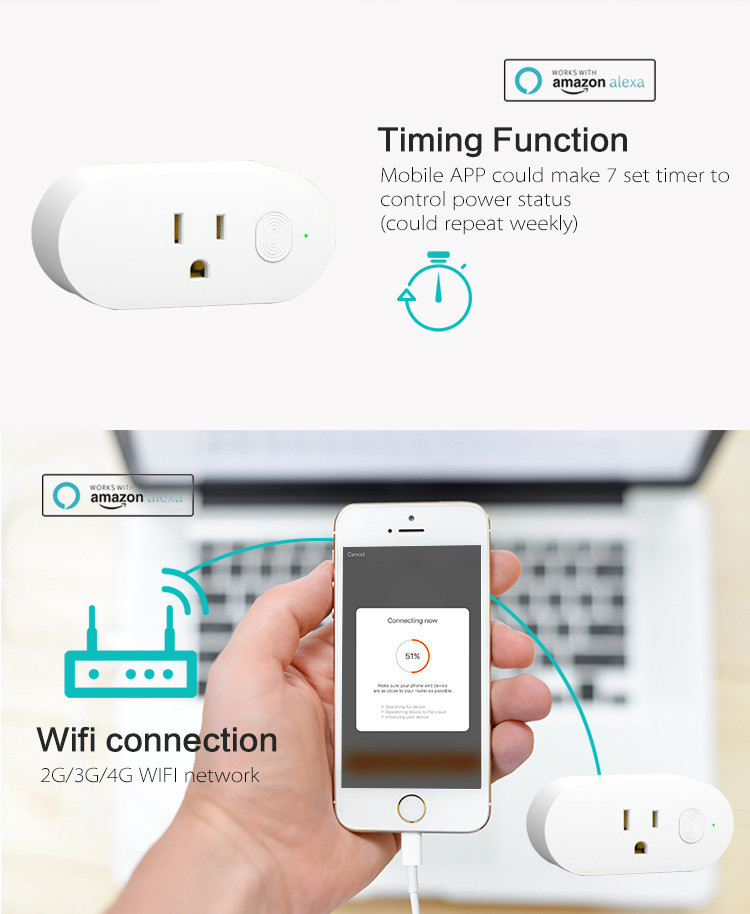 Intelligent Wireless Plug Socket Overcurrent Protection Support WiFi Network