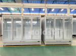 R290 Fan Cooling Supermarket Upright Freezer Display Showcase
