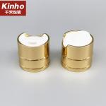 Luxury Cosmetic Gold Aluminum Press Disc Top Cap 28/410 Metal Shell For Shampoo