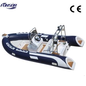 Quality WUXI RIB 4.8M inflatable boat for sport with fiberglass hull and deck wholesale